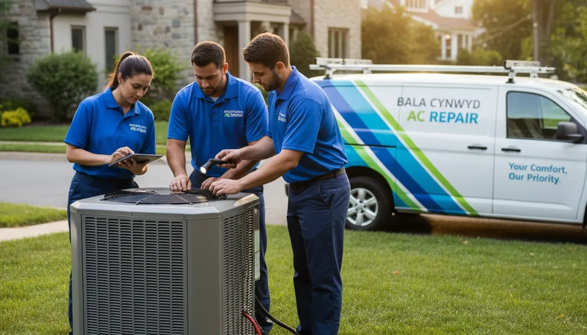 Professional AC repair technician servicing air conditioner unit in Philadelphia PA